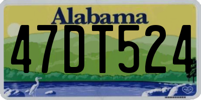 AL license plate 47DT524