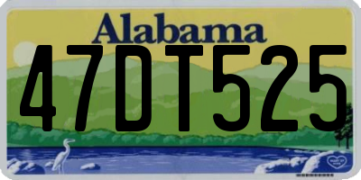 AL license plate 47DT525