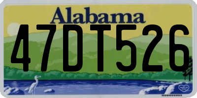 AL license plate 47DT526