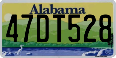 AL license plate 47DT528