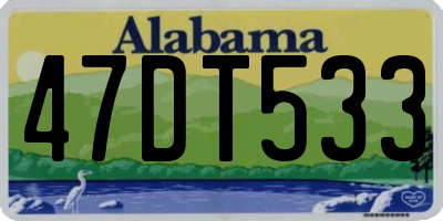 AL license plate 47DT533