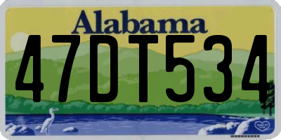 AL license plate 47DT534
