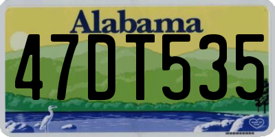 AL license plate 47DT535