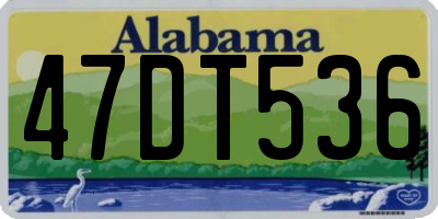 AL license plate 47DT536