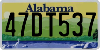 AL license plate 47DT537