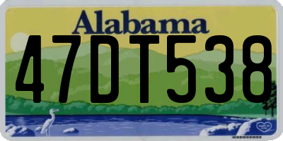 AL license plate 47DT538