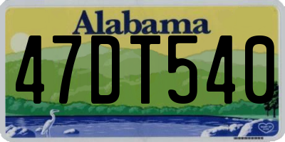 AL license plate 47DT540