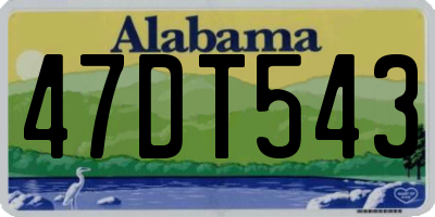 AL license plate 47DT543