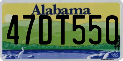 AL license plate 47DT550