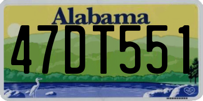 AL license plate 47DT551