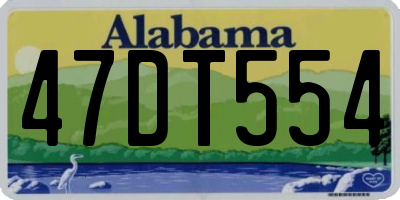 AL license plate 47DT554