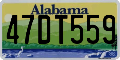 AL license plate 47DT559