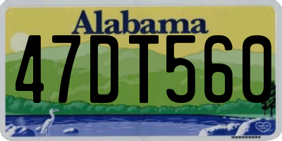AL license plate 47DT560