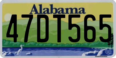 AL license plate 47DT565