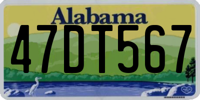 AL license plate 47DT567