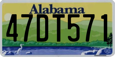 AL license plate 47DT571