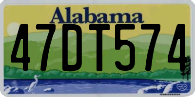 AL license plate 47DT574