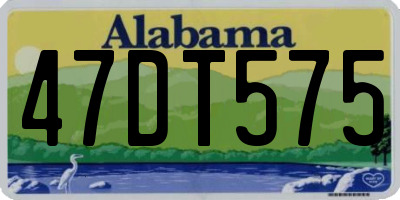 AL license plate 47DT575