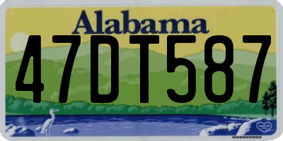 AL license plate 47DT587