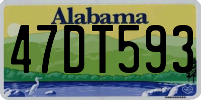 AL license plate 47DT593