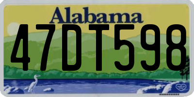 AL license plate 47DT598
