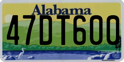 AL license plate 47DT600
