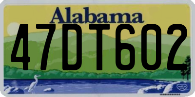 AL license plate 47DT602