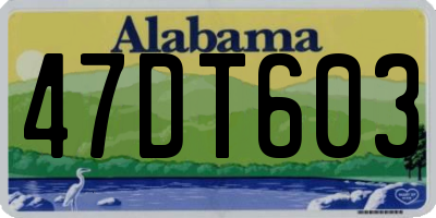 AL license plate 47DT603