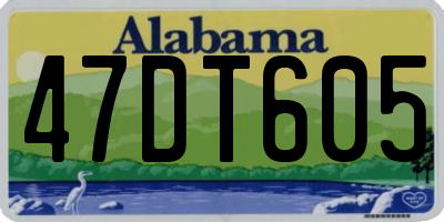 AL license plate 47DT605
