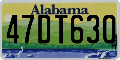 AL license plate 47DT630