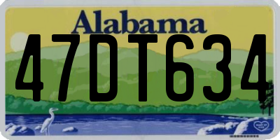 AL license plate 47DT634