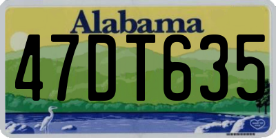 AL license plate 47DT635