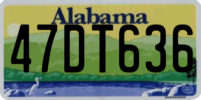AL license plate 47DT636