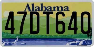 AL license plate 47DT640