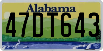 AL license plate 47DT643