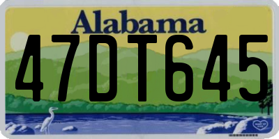 AL license plate 47DT645