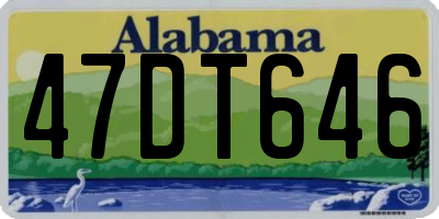 AL license plate 47DT646