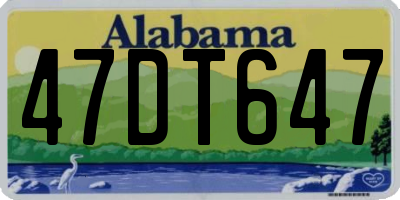 AL license plate 47DT647