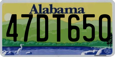 AL license plate 47DT650