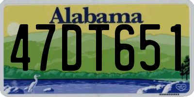 AL license plate 47DT651