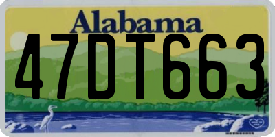 AL license plate 47DT663