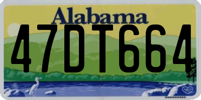 AL license plate 47DT664