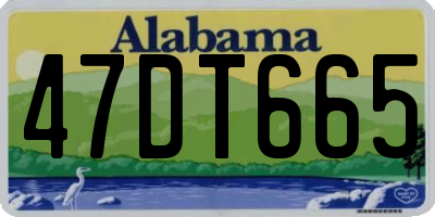 AL license plate 47DT665