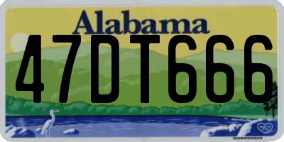 AL license plate 47DT666