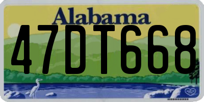 AL license plate 47DT668