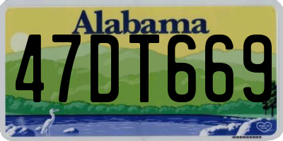 AL license plate 47DT669