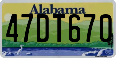 AL license plate 47DT670