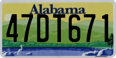 AL license plate 47DT671