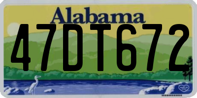 AL license plate 47DT672