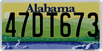 AL license plate 47DT673